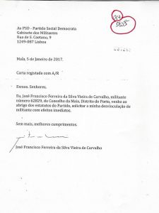Francisco Vieira de Carvalho carta